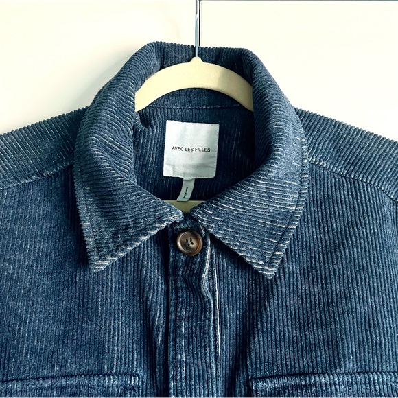 Avec Les Filles Relaxed Corduroy Shacket In Blue Size M NWT - Picture 10 of 16